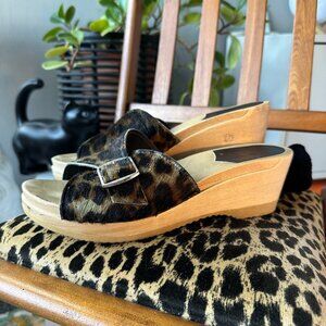 Horsehair leopard sandals for a sexy grandma! Size 40